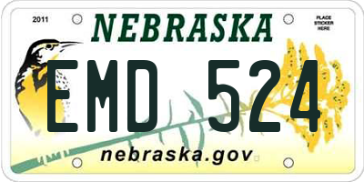 NE license plate EMD524