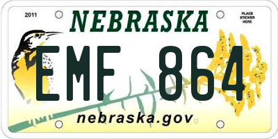 NE license plate EMF864