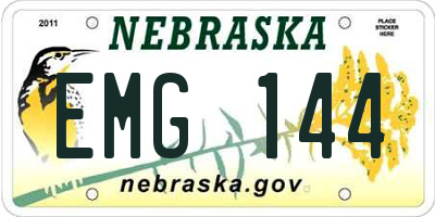 NE license plate EMG144