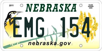 NE license plate EMG154