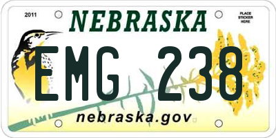 NE license plate EMG238