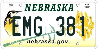 NE license plate EMG381