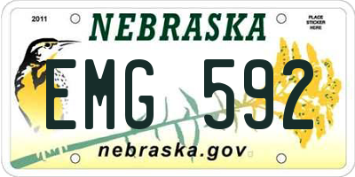 NE license plate EMG592