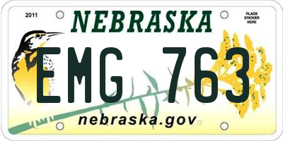 NE license plate EMG763