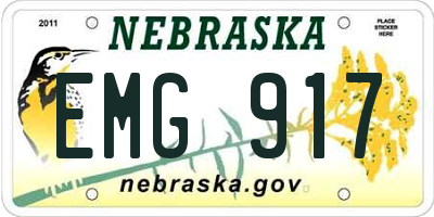 NE license plate EMG917