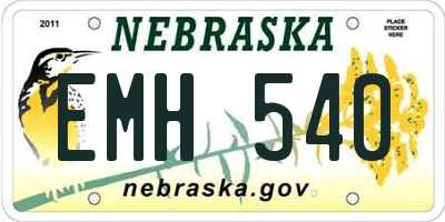 NE license plate EMH540