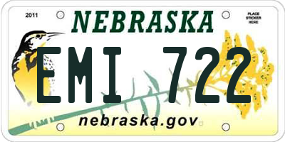 NE license plate EMI722