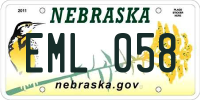NE license plate EML058