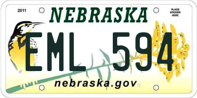 NE license plate EML594