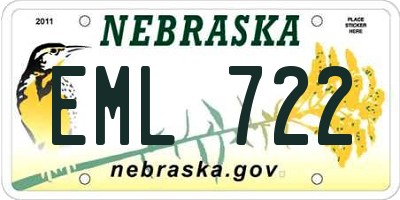NE license plate EML722