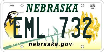 NE license plate EML732