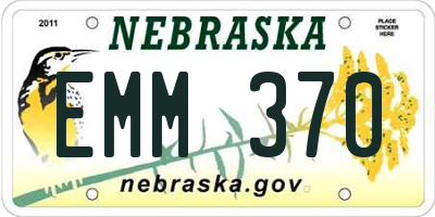 NE license plate EMM370