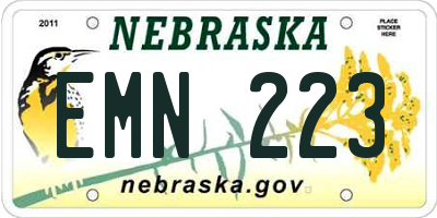 NE license plate EMN223