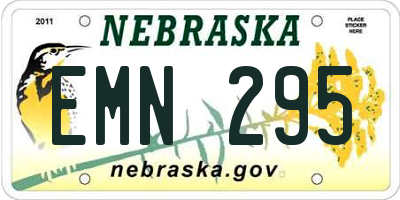 NE license plate EMN295