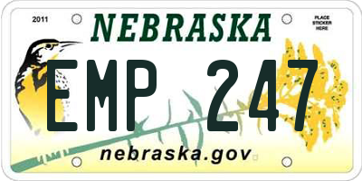 NE license plate EMP247