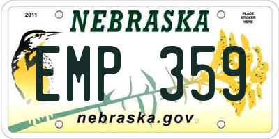 NE license plate EMP359