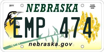 NE license plate EMP474
