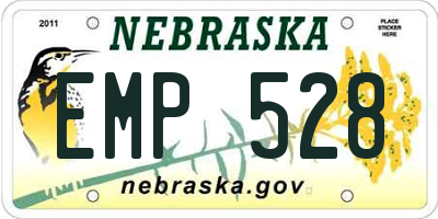 NE license plate EMP528