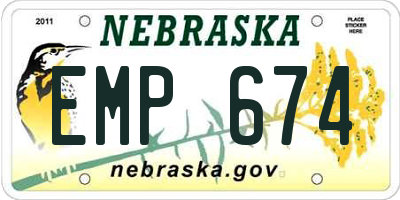 NE license plate EMP674