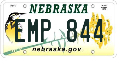 NE license plate EMP844