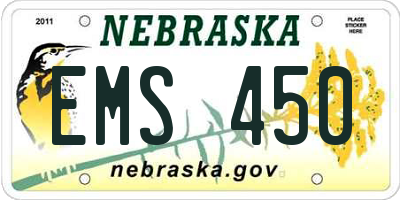 NE license plate EMS450