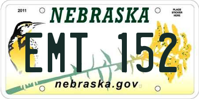 NE license plate EMT152