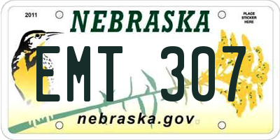 NE license plate EMT307