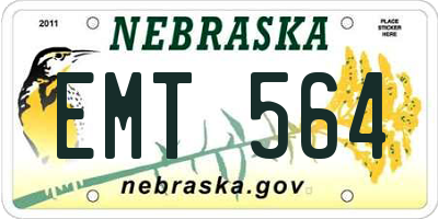 NE license plate EMT564