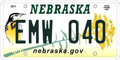 NE license plate EMW040