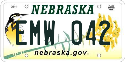 NE license plate EMW042