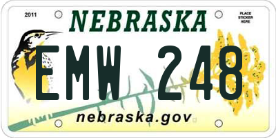 NE license plate EMW248
