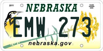 NE license plate EMW273