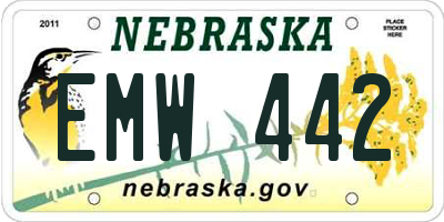 NE license plate EMW442