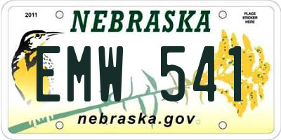 NE license plate EMW541
