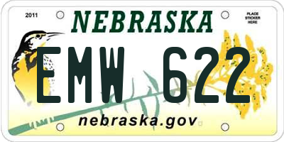 NE license plate EMW622