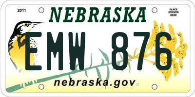 NE license plate EMW876