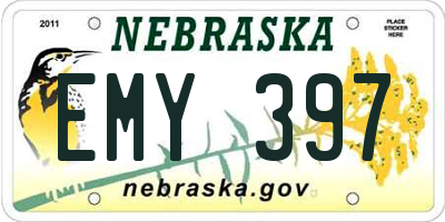NE license plate EMY397
