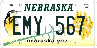 NE license plate EMY567