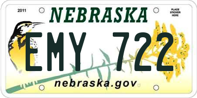 NE license plate EMY722