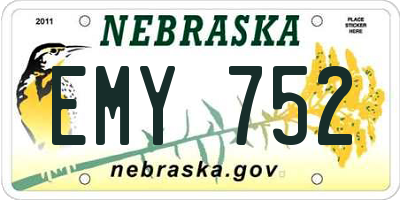 NE license plate EMY752