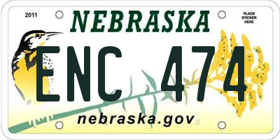 NE license plate ENC474