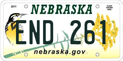 NE license plate END261