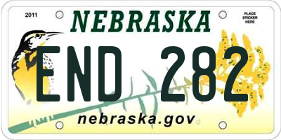 NE license plate END282