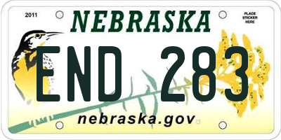 NE license plate END283