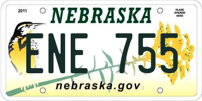NE license plate ENE755