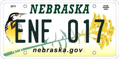 NE license plate ENF017
