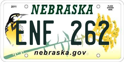 NE license plate ENF262