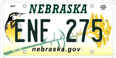 NE license plate ENF275