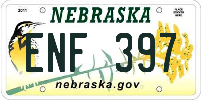 NE license plate ENF397