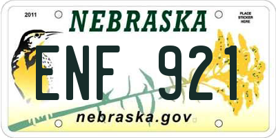 NE license plate ENF921